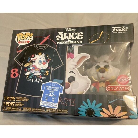Funko Pop! Alice in Wonderland: White Rabbit #1062 (Flocked) + Tee (M) Target - Picture 1 of 9